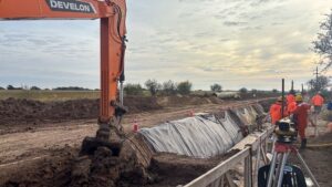 Acueducto Biprovincial Santa Fe-Córdoba: ya se colocaron más de 4.600 metros de conductos troncales