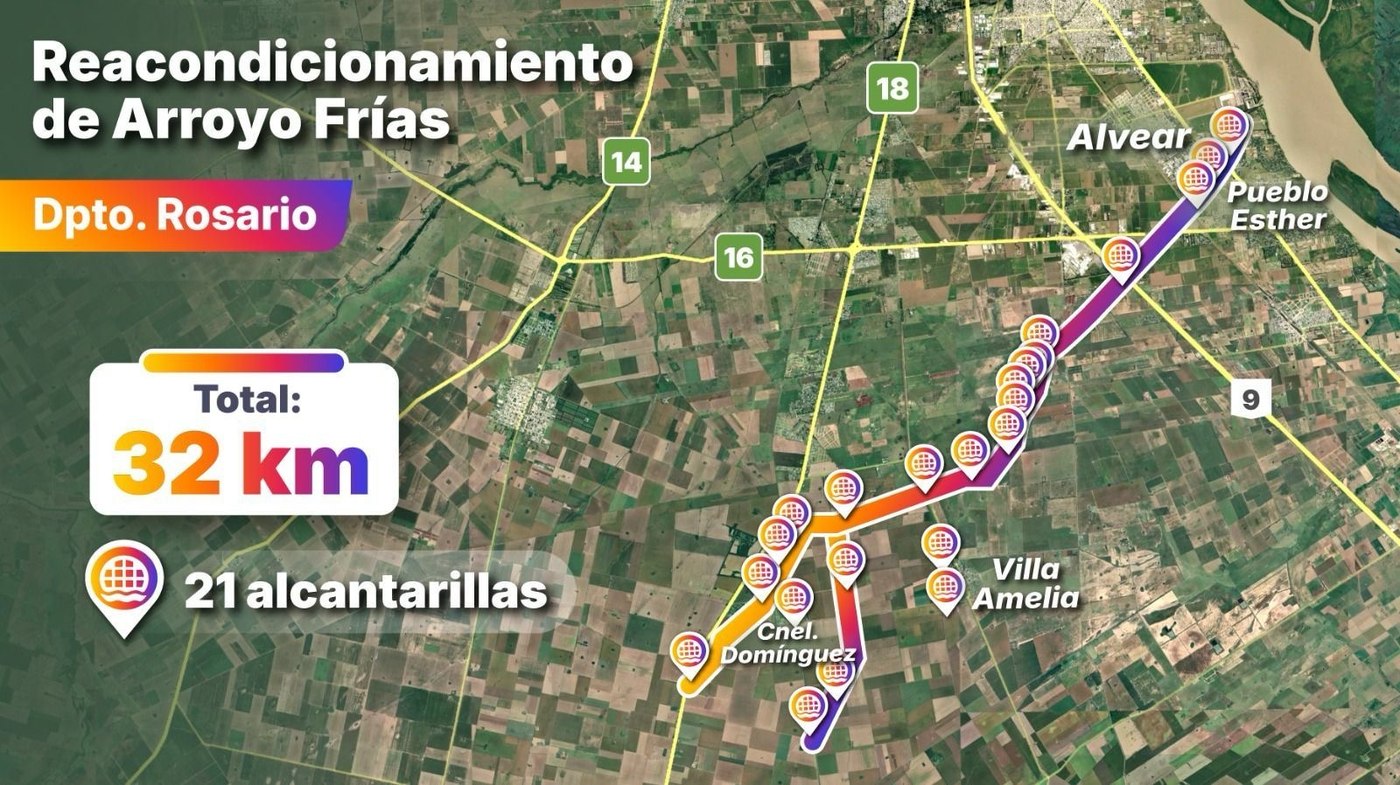 Mapa del trazado del Arroyo Frías