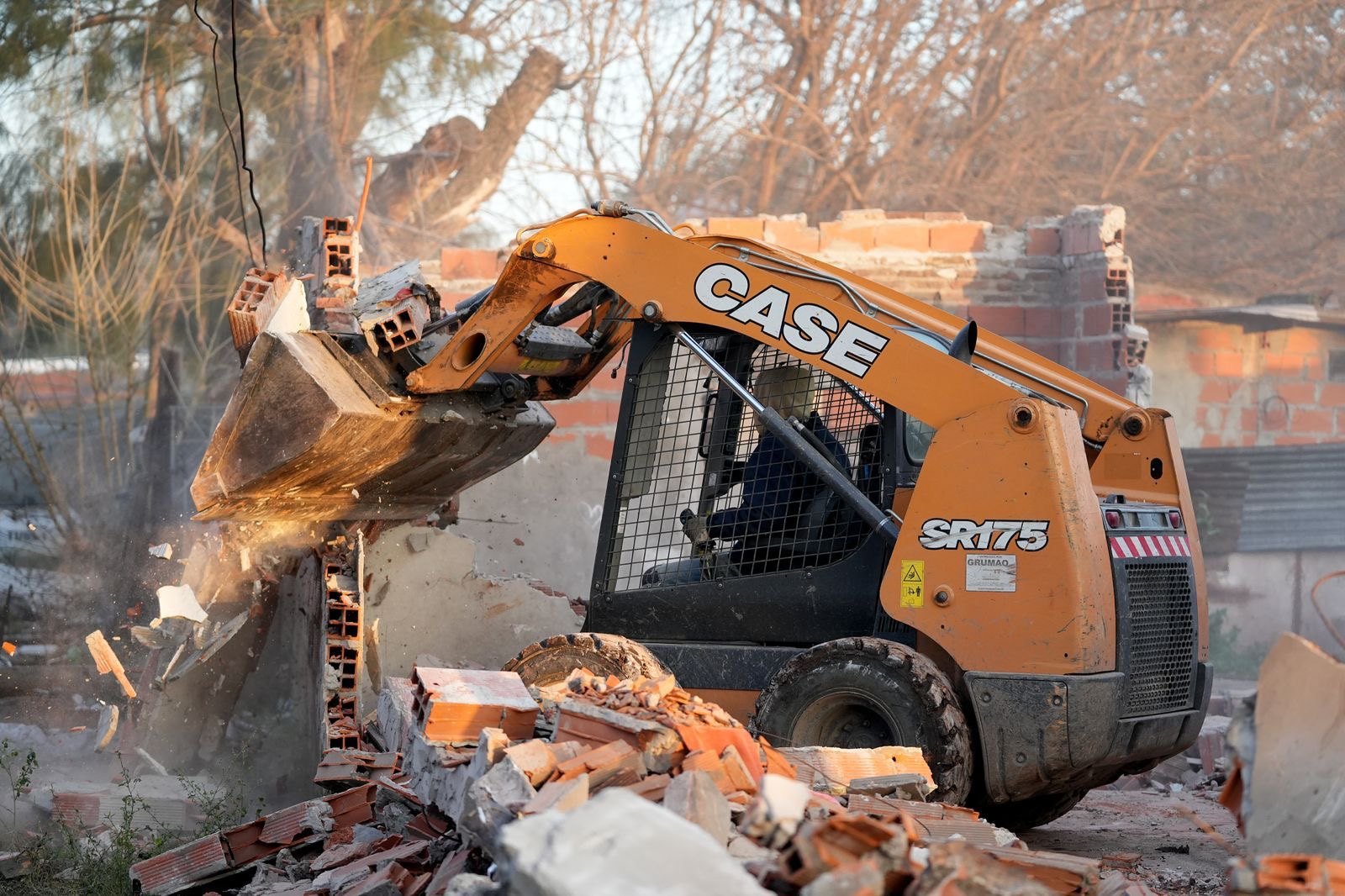 Demolición del búnker de venta de drogas en Rosario